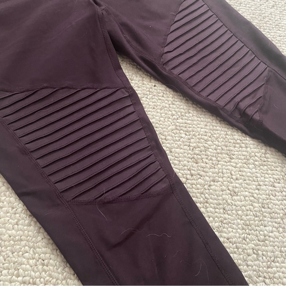 Plum Moto-Style Leggings